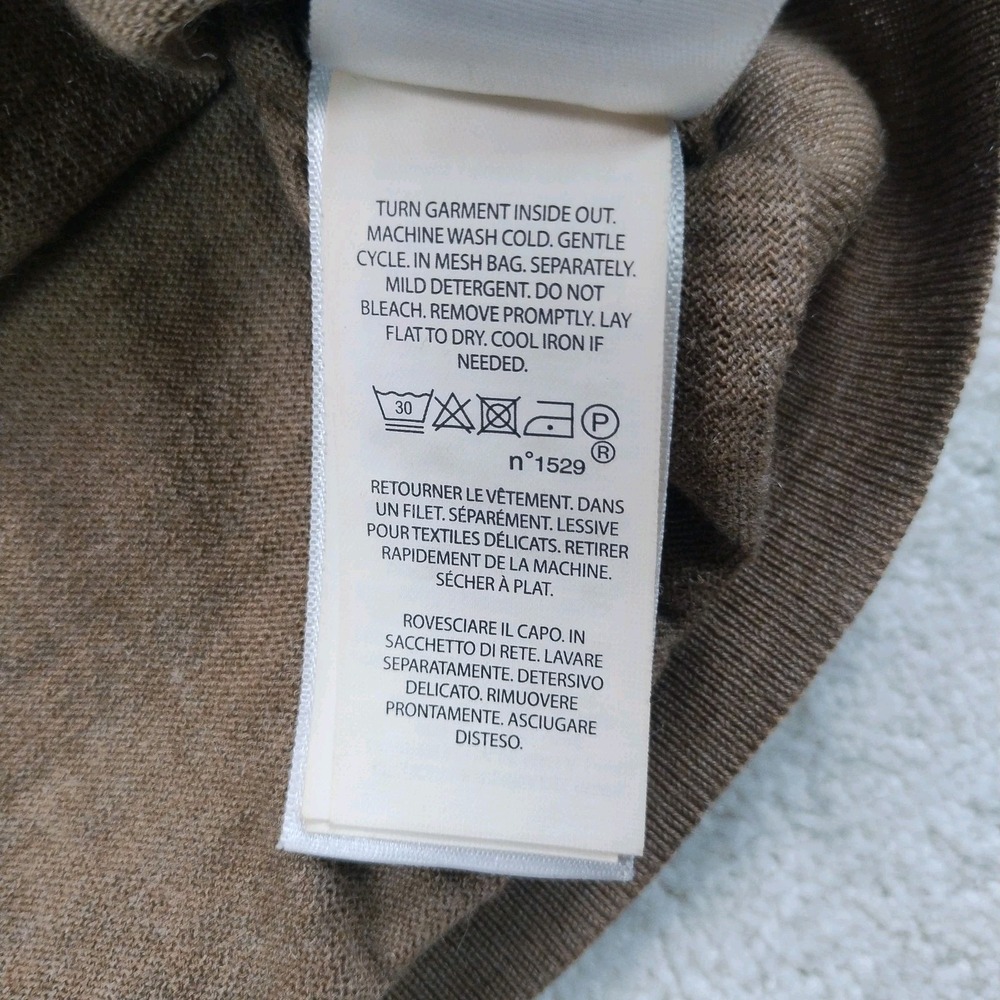 POLO Ralph Lauren Sweater Men's Med Brown Washable Merino Wool V-Neck Liteweight - Picture 7 of 13